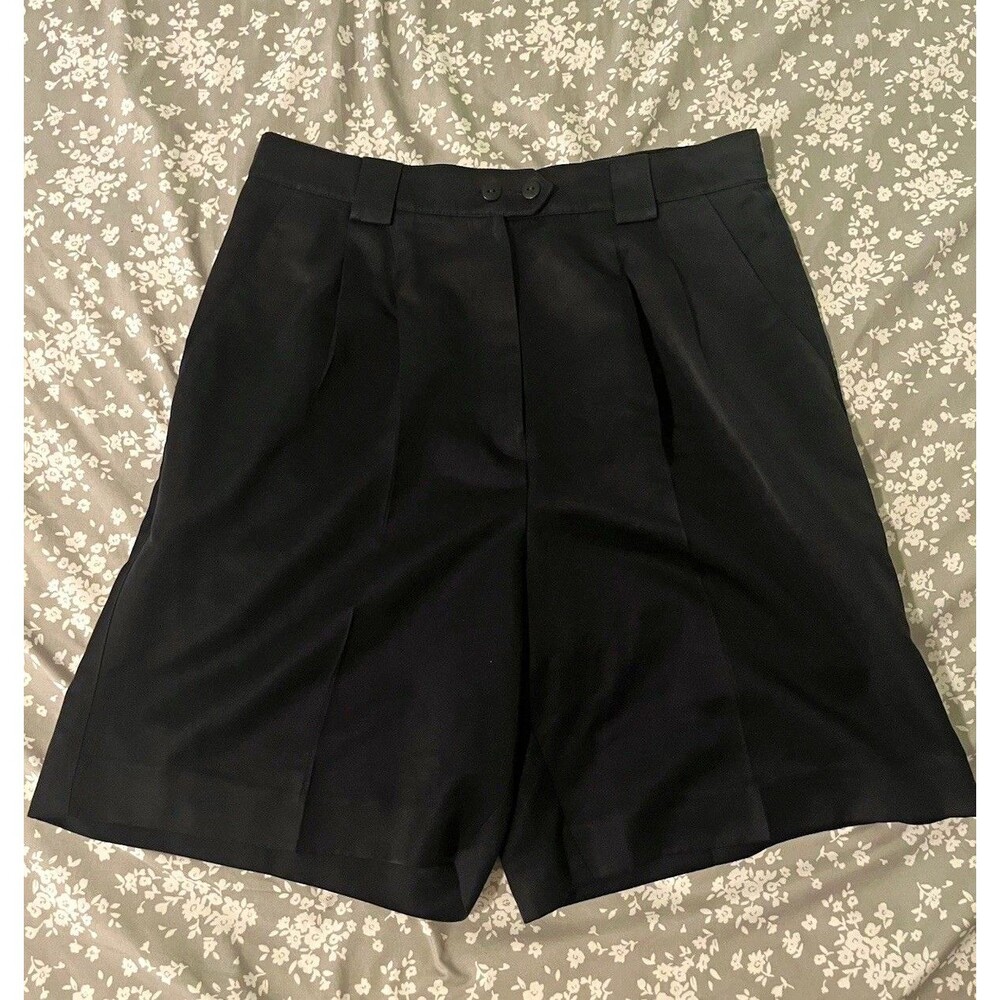 Vintage Tail Women's Black High Waisted Mom Shorts Pleated Shorts Size 12 Golf
